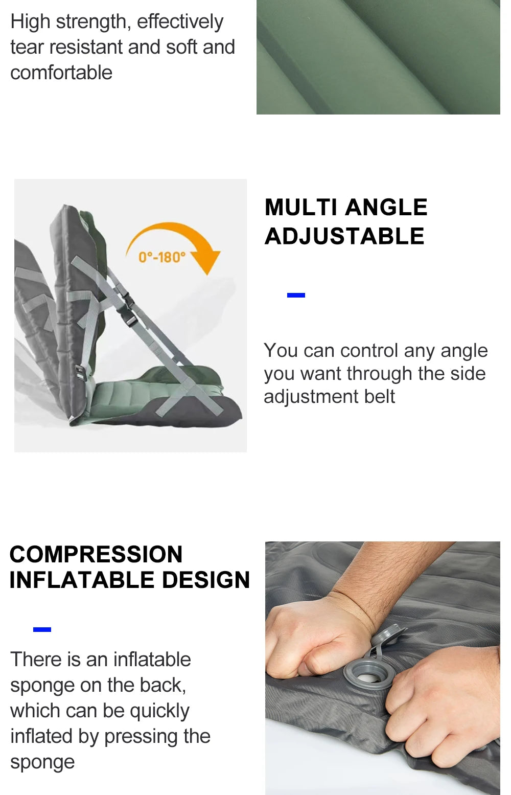 Widesea Folding Inflatable Chair with Backrest
