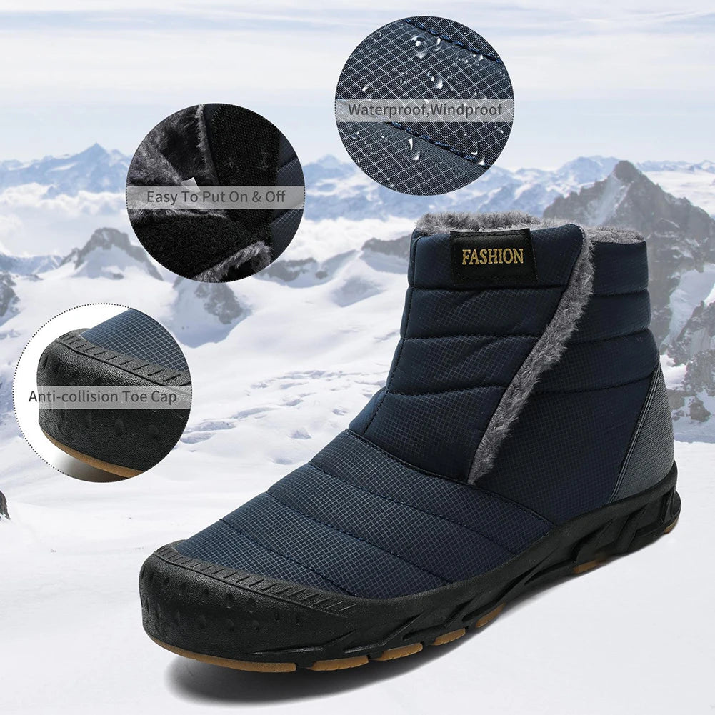 Waterproof Plush Ankle Snow Boots