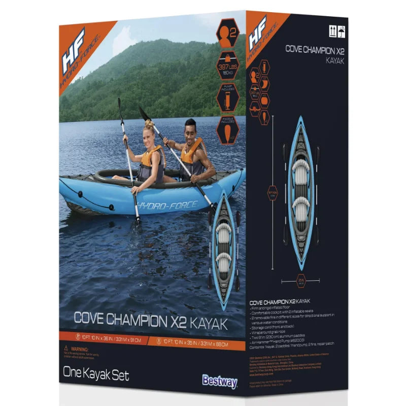 Two-Person Inflatable Kayak Set (10’10” Long)