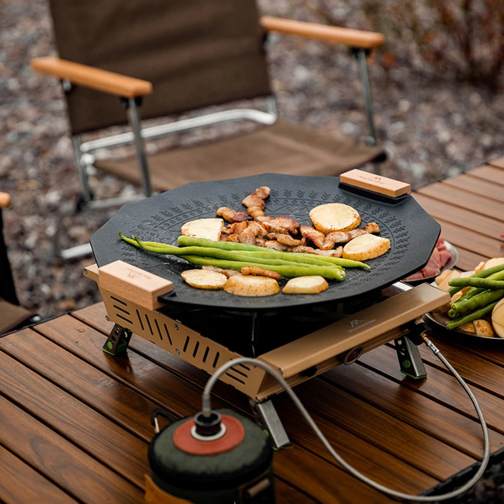 Portable Outdoor BBQ Grill Pan with Anti Scald Handle