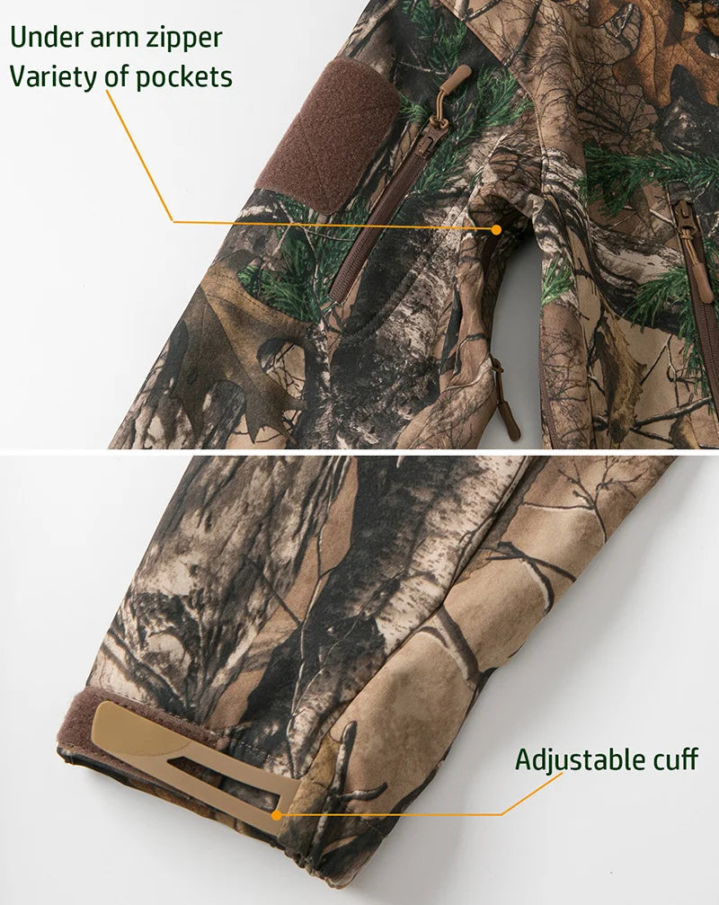 Soft Shell Camouflage Waterproof Fleece Jacket