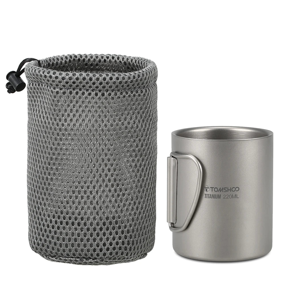 220/350/450/600ml Double Wall Titanium Water Coffee Cup