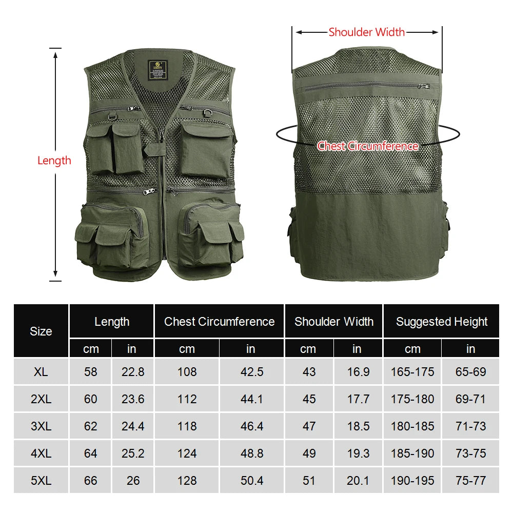 Fishing Breathable Mesh Vest with Zipper Pockets