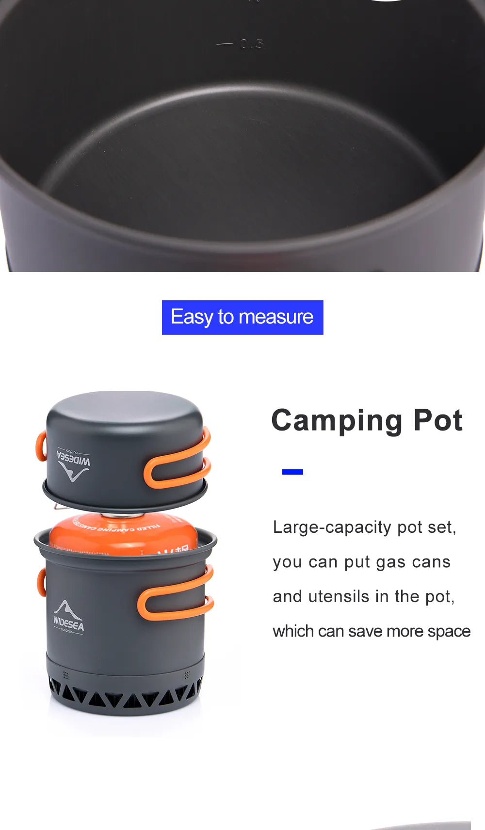 Widesea Camping 1.3L 2.3L Cookware