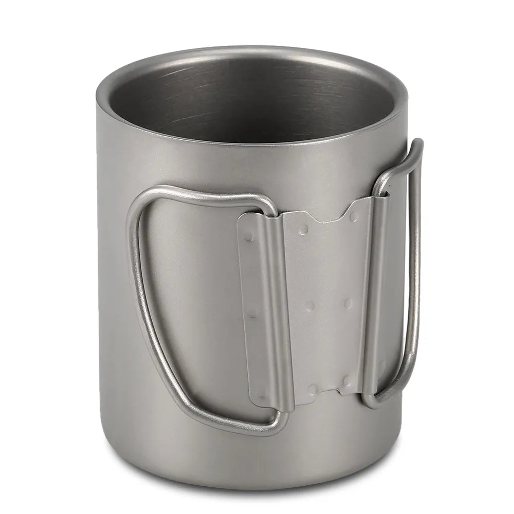 220/350/450/600ml Double Wall Titanium Water Coffee Cup