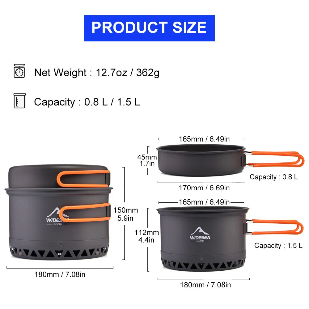 Widesea Camping 1.3L 2.3L Cookware