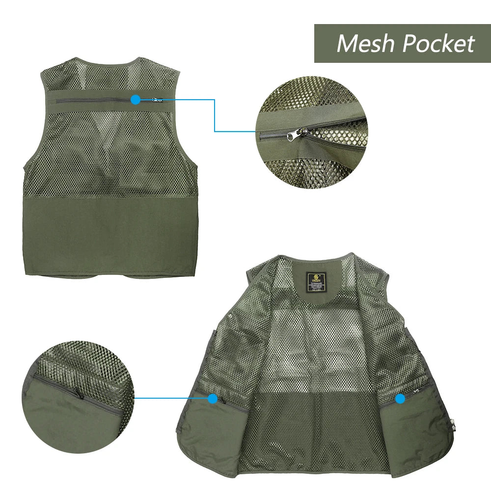 Fishing Breathable Mesh Vest with Zipper Pockets