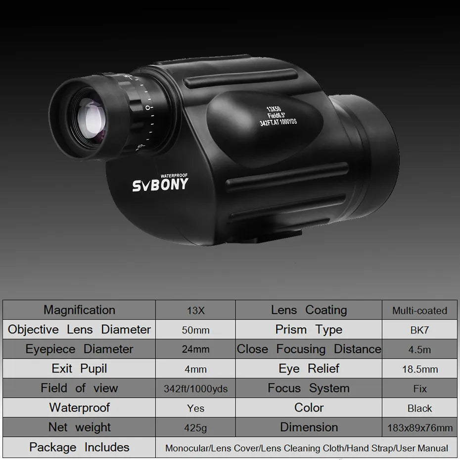 13x50 Monocular