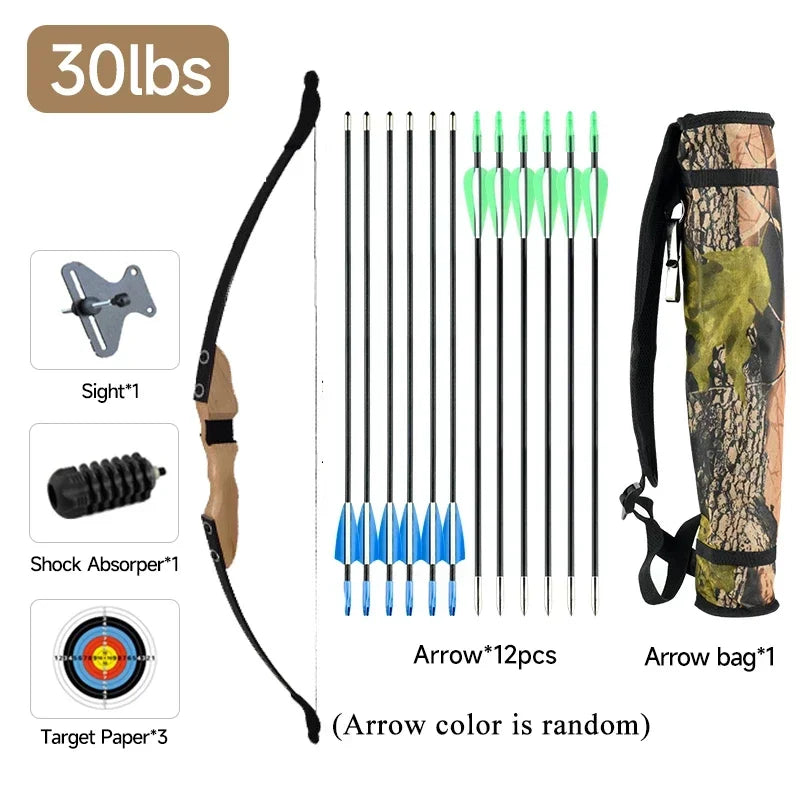 Recurve bow 30/40LBS and 12 pcs Arrow set