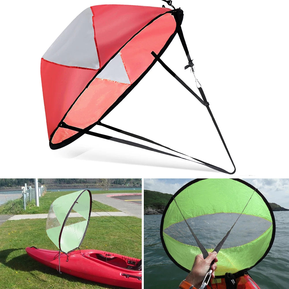 42/46inch Foldable Kayak Wind Sail Folding Kayak Downwind Wind Paddle Sailing Popup Paddle Board Sail Canoe Inflatable Boat Sail