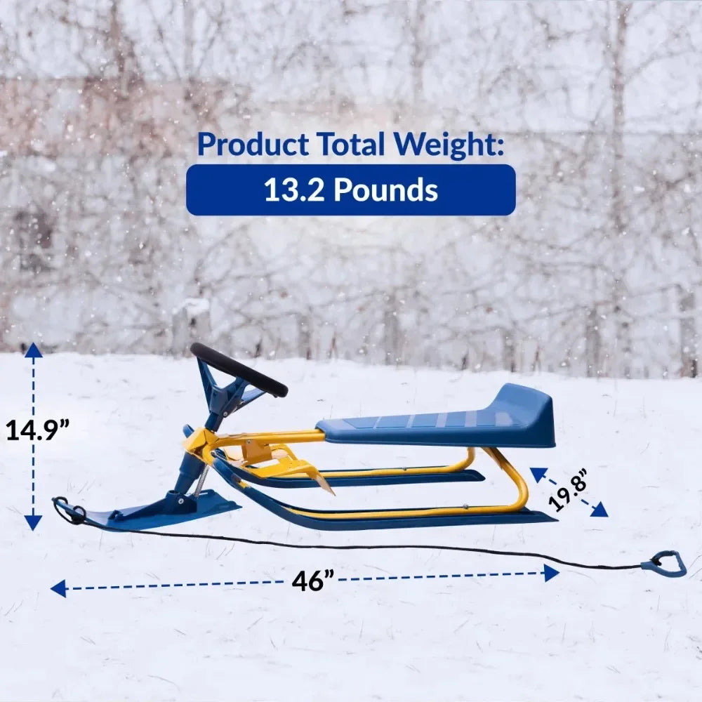 Snow Sled With Padded Steering