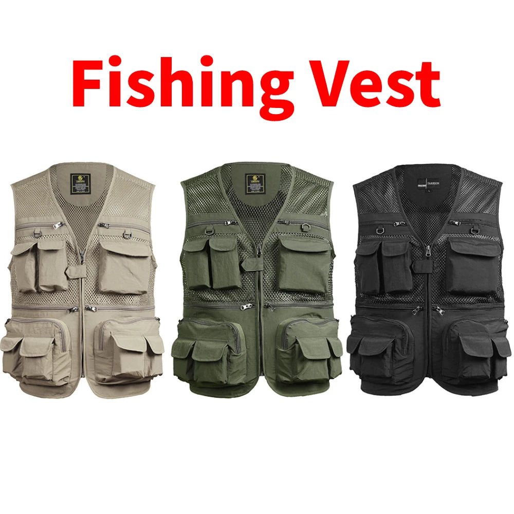 Fishing Breathable Mesh Vest with Zipper Pockets