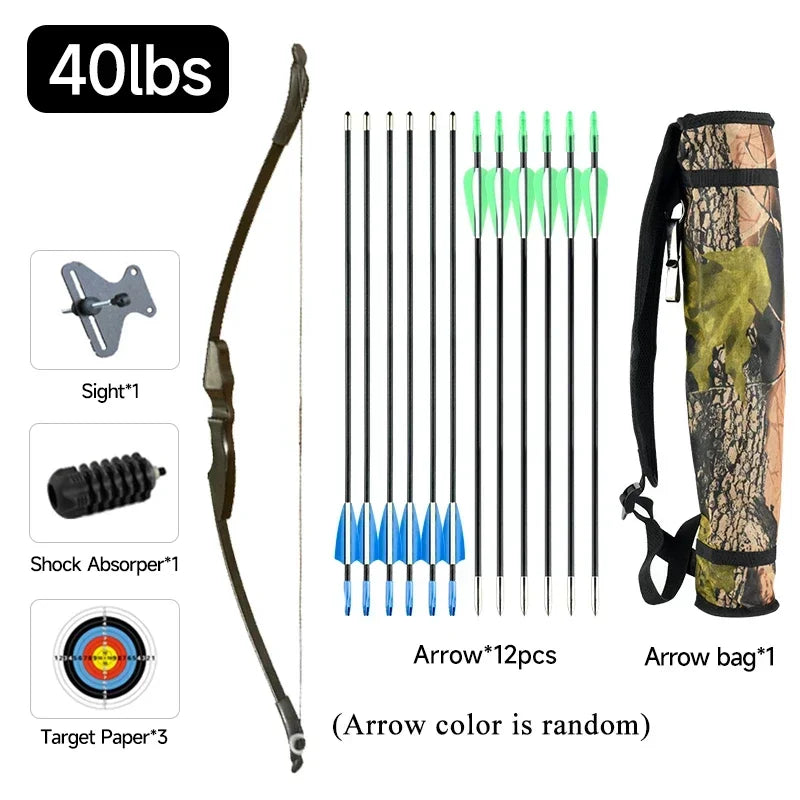 Recurve bow 30/40LBS and 12 pcs Arrow set