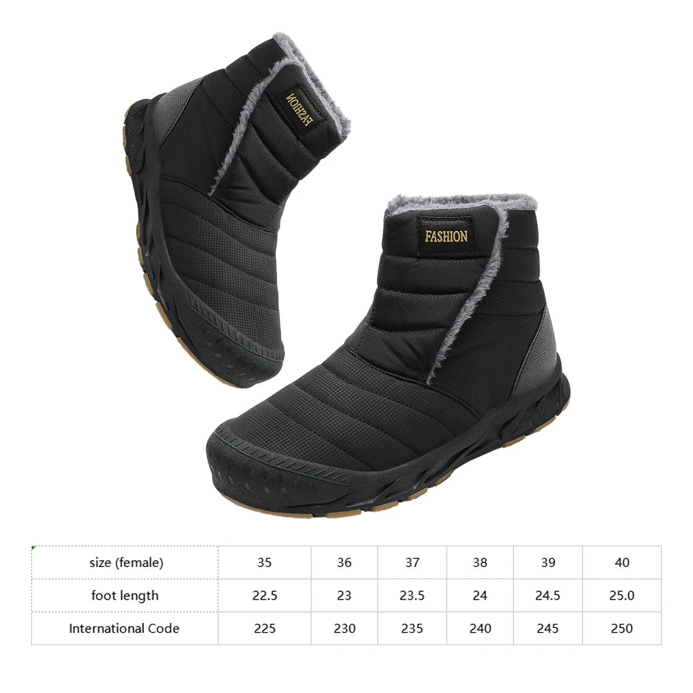 Waterproof Plush Ankle Snow Boots