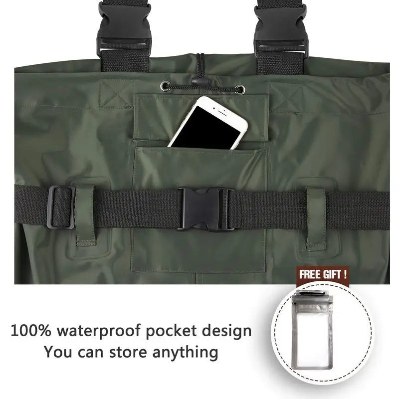 Once Piece Fishing Bib with Waterproof Boots