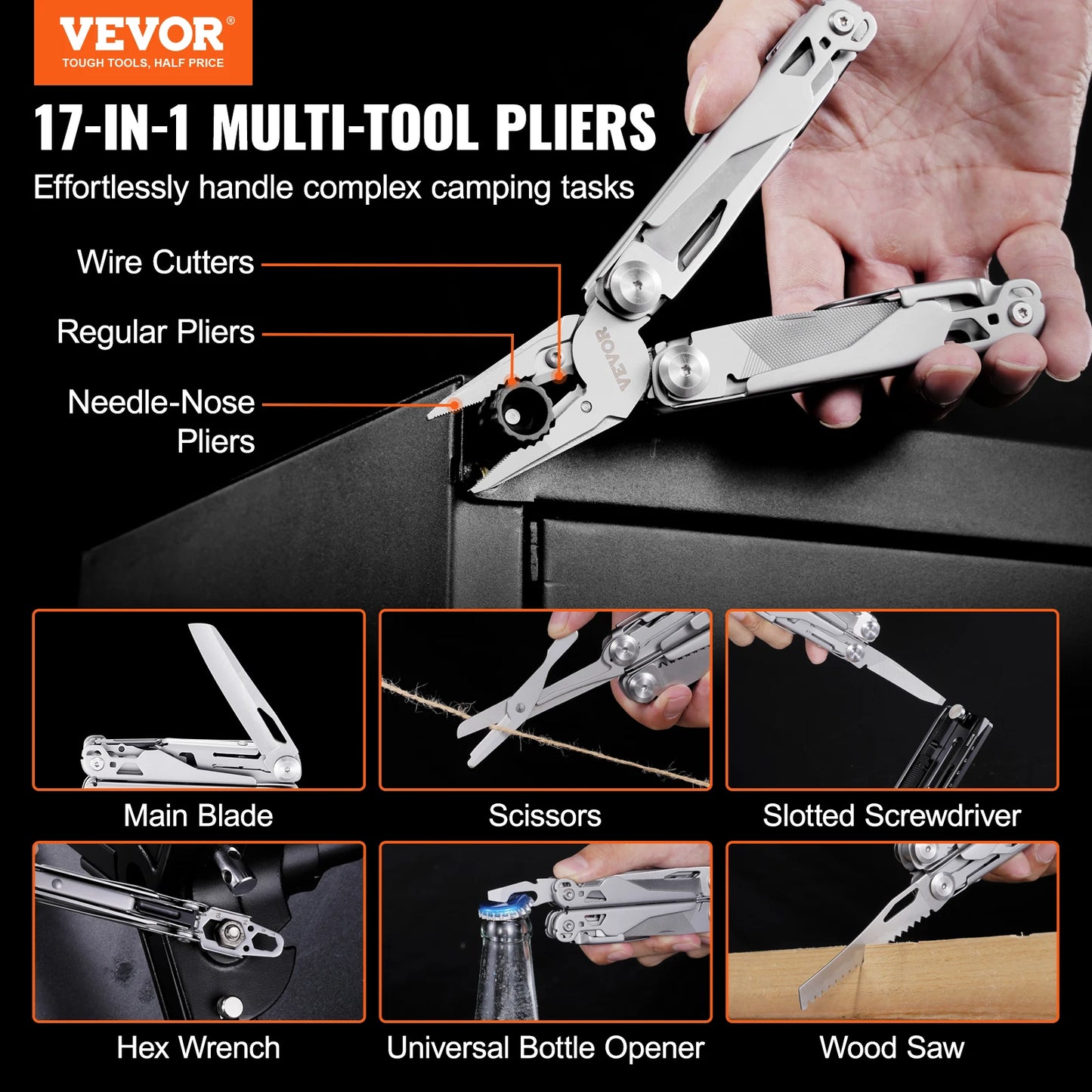 VEVOR 17-In-1 Multitool Pliers