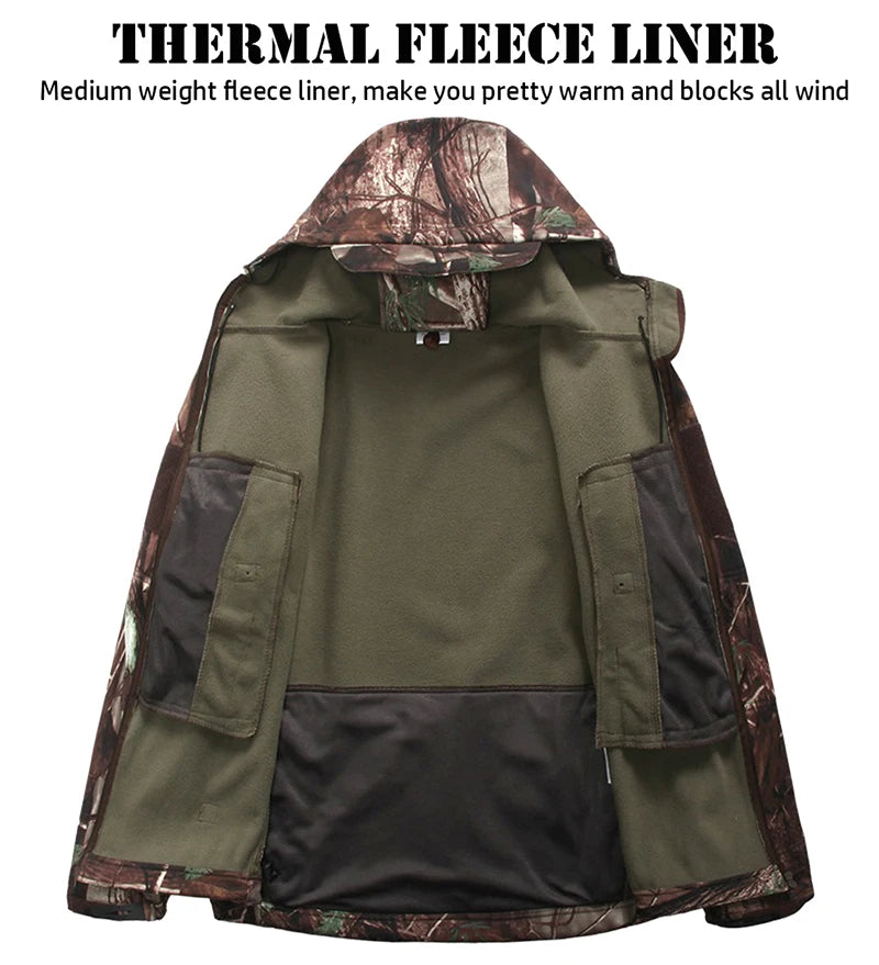 Soft Shell Camouflage  Waterproof Fleece Jacket