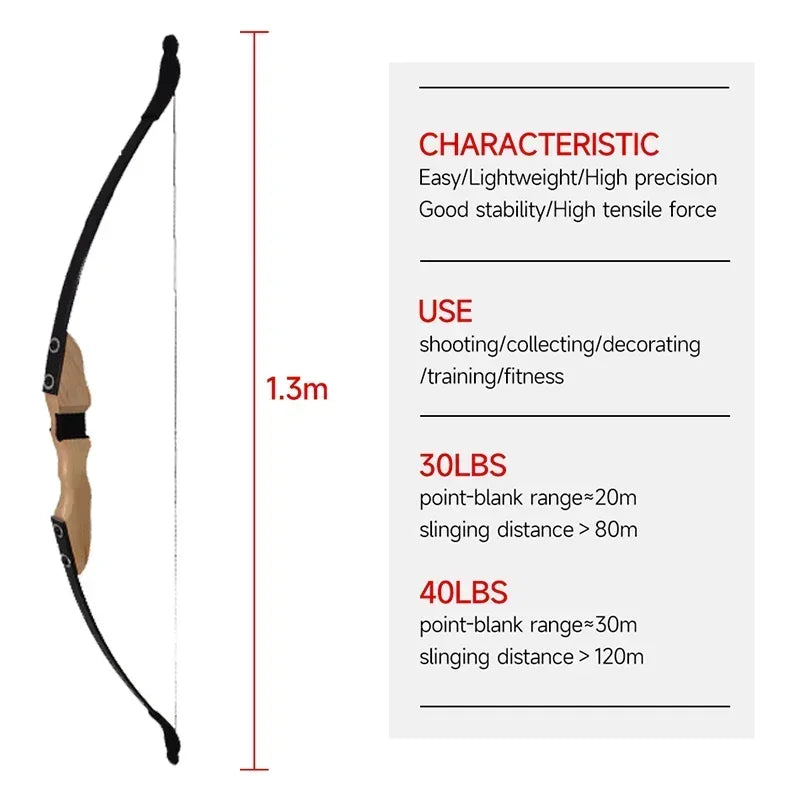 Recurve bow 30/40LBS and 12 pcs Arrow set