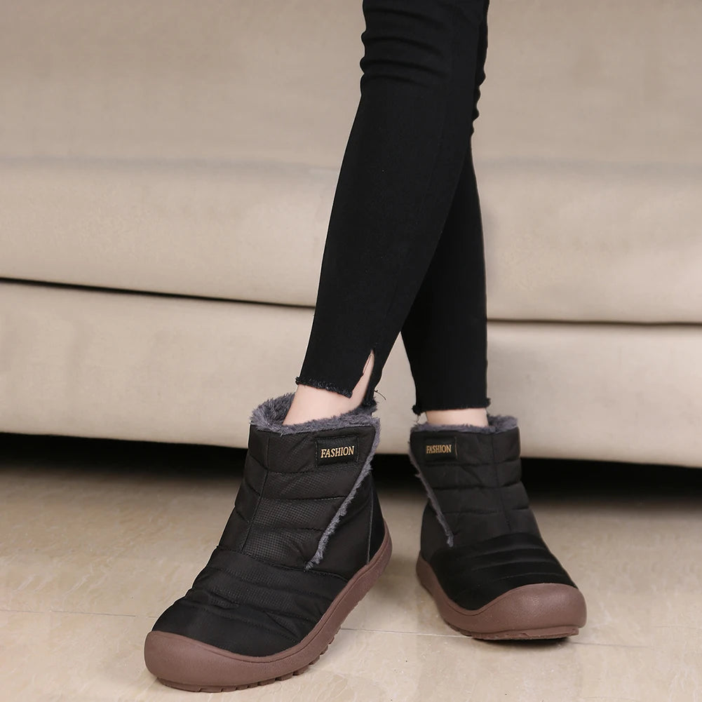 Waterproof Plush Ankle Snow Boots