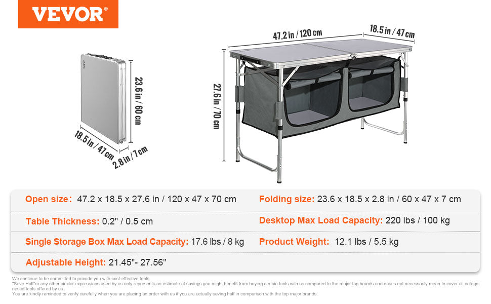 Outdoor Cooking Table with Storage