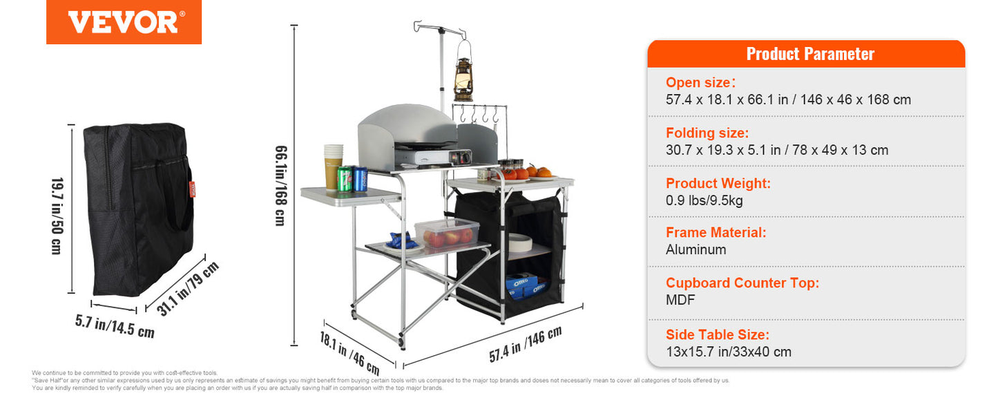 Outdoor Cooking Table with Storage