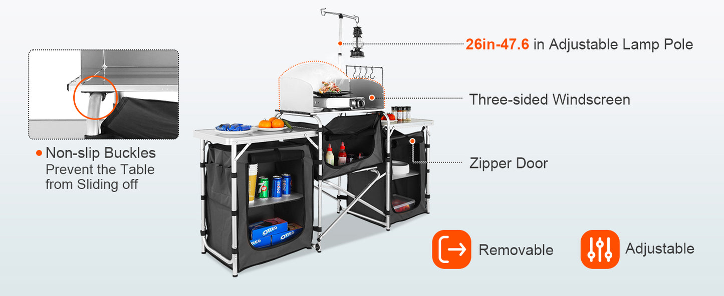 Outdoor Cooking Table with Storage